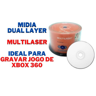2 Midia Dual Layer 8x Printable 8.5gb Grava Jogo De XBOX 360