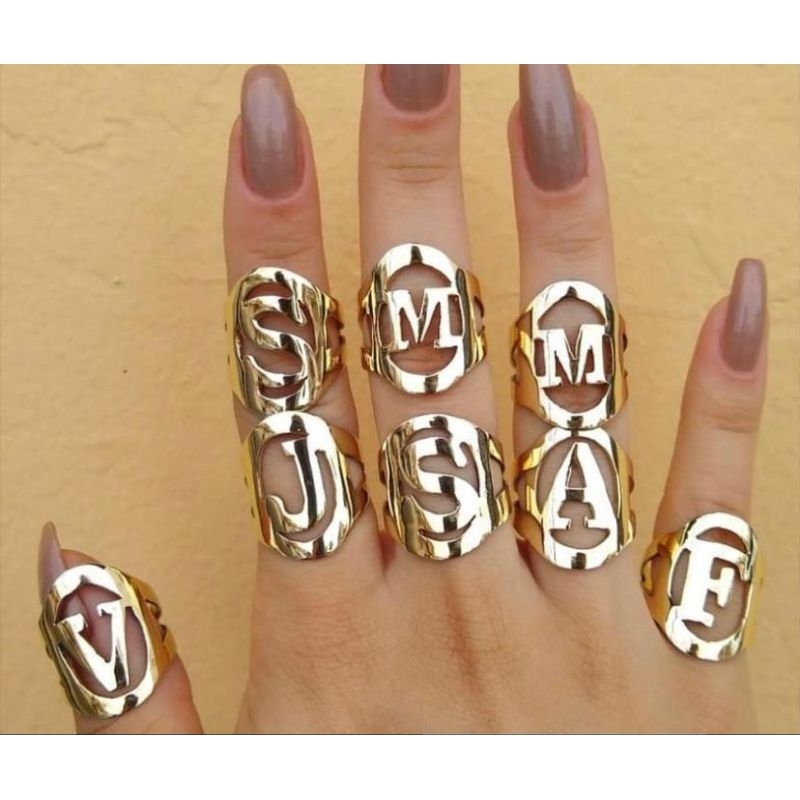 Anel de moeda antiga Letra S em Oferta na Shopee