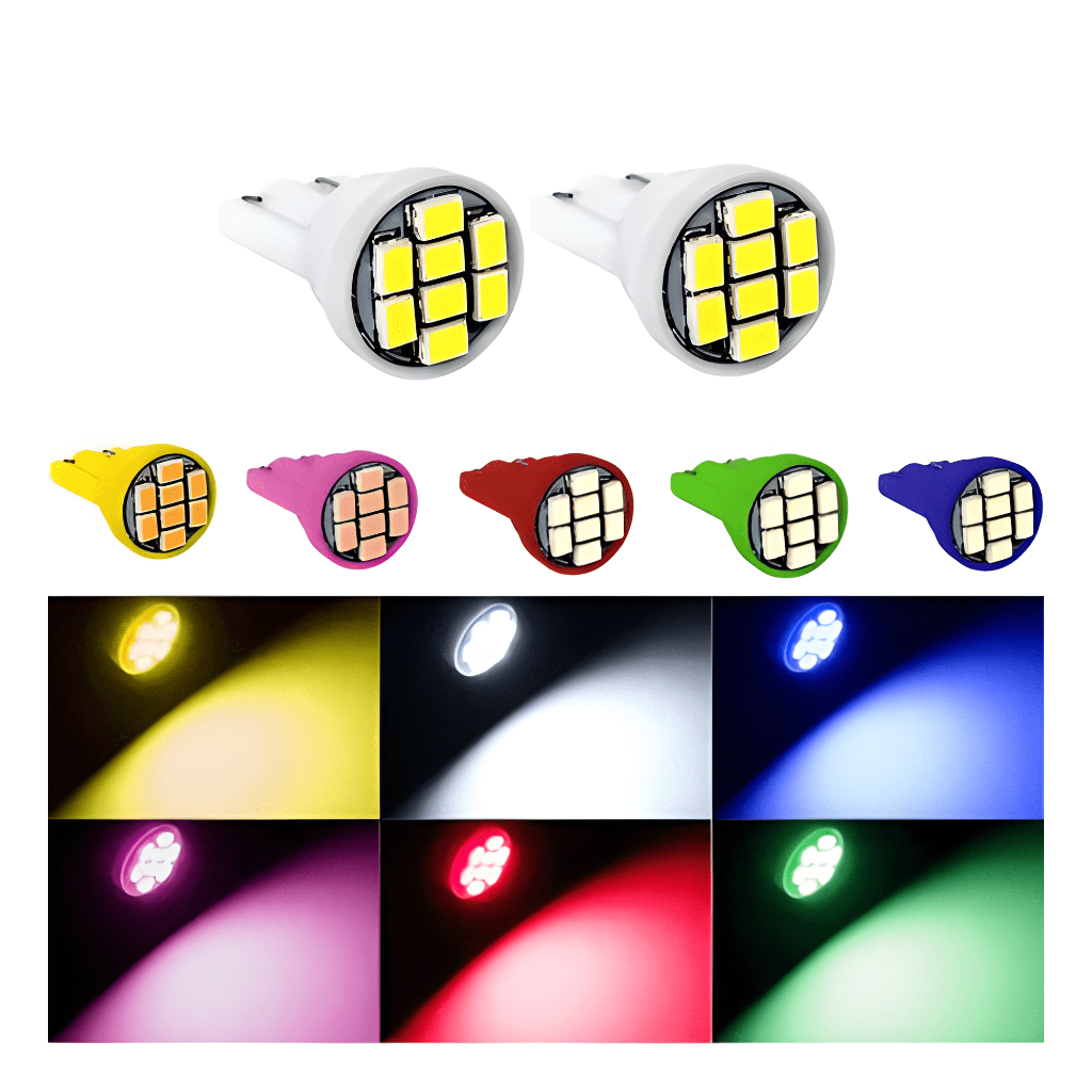 1/5/10 x Lâmpada T10 8 Leds 12v w5w Super Led Meia Luz Teto Mala Placa Lanterna break light