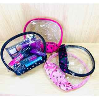 Bolsa Necessaire De Maquiagem Feminina Pu Transparente Com Zíper Para Mala E Viagem