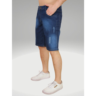 Besmuda Jeans Masculina Desbotada Lavagem Escura Raspagens em Oferta na Shopee