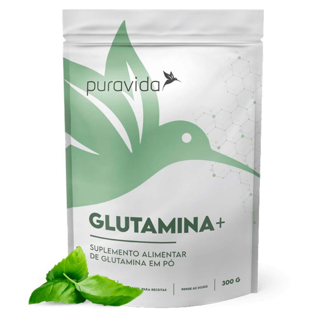 L- Glutamina Premium Vegan 300g Sabor Neutro - Pura Vida