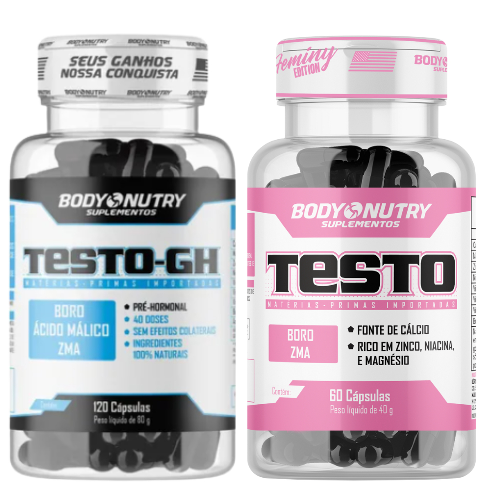 Testo GH Pré Hormonal Feminino e Masculino - Kit Casal Maromba, Ganho de Massa Magra Força e Resistencia Muscular