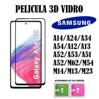 Pelicula De Vidro 3d P/ SAMSUNG M34/A14/A24/A34/A54/A12/A13/A52/A53/A51/M52/M62/M54/M14/M13/M23 Protetor de Tela Cobri Tudo