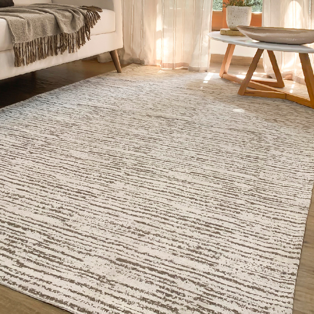 Tapete para Sala Quarto Grande 2,00 x 1,40 Antiderrapante Luxuoso Cru Bege Caramelo Claro ...