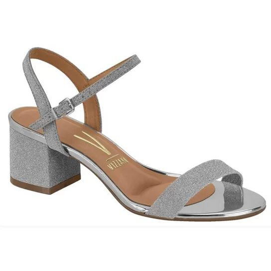 Sandália Feminina Tela Shine Glitter Prata Vizzano 6291.900