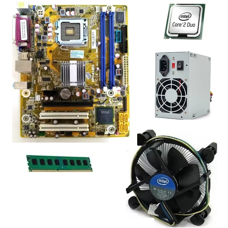 KIT 775 DDR3 4GB + COOLER + FONTE + CORE 2 DUO E7500