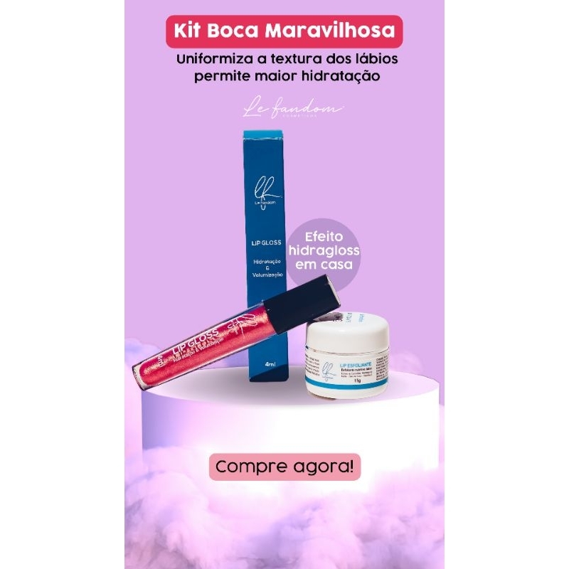 kit Gloss aumenta a boca e esfoliante labial vegano/ hidragloss lips/ Hidragloss Hidra Lip Gloss