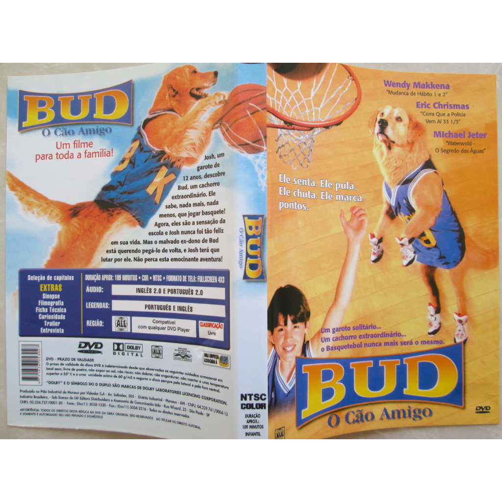 DVD - BUD / BUD O CÃO AMIGO / Ele Senta , Ele Pula , Ele Chuta , Ele Marca Pontos / Com a Mídia do DVD Impecável / Original