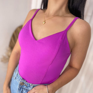 Body Feminino Body de Alcinha Bojo Bodi decote V