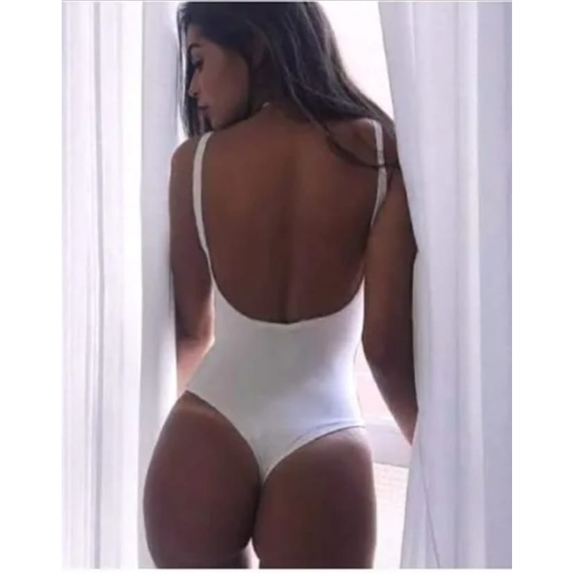 Body Bori Feminino Costa Nua Maiô Moda Praia Suplex com Bojo