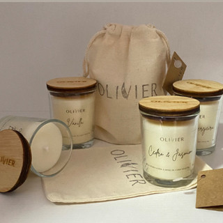KIT 4 UNIDADES Vela Aromática Perfumada à base de cera vegetal Olivier