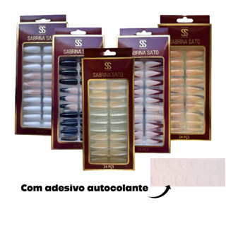Sabrina Sato Unhas Postiças Autocolantes Decoradas Formato Bailarina SS2372 com 24