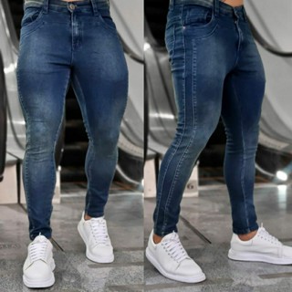 Calça Jeans Super Skinny Masculina Com Elastano Slim Fit