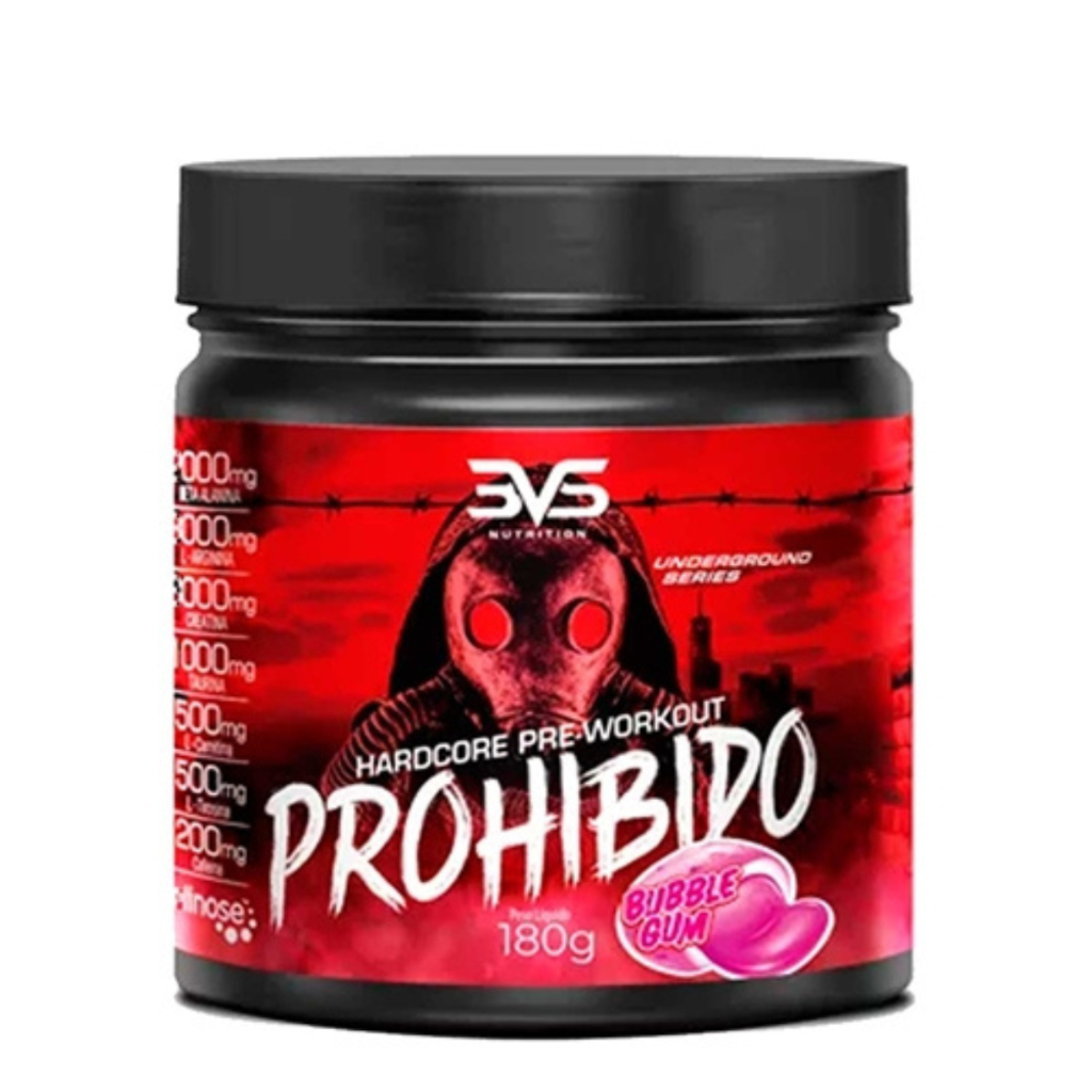 PRÉ TREINO PROHIBIDO 180G VÁRIOS SABORES 3VS NUTRITION