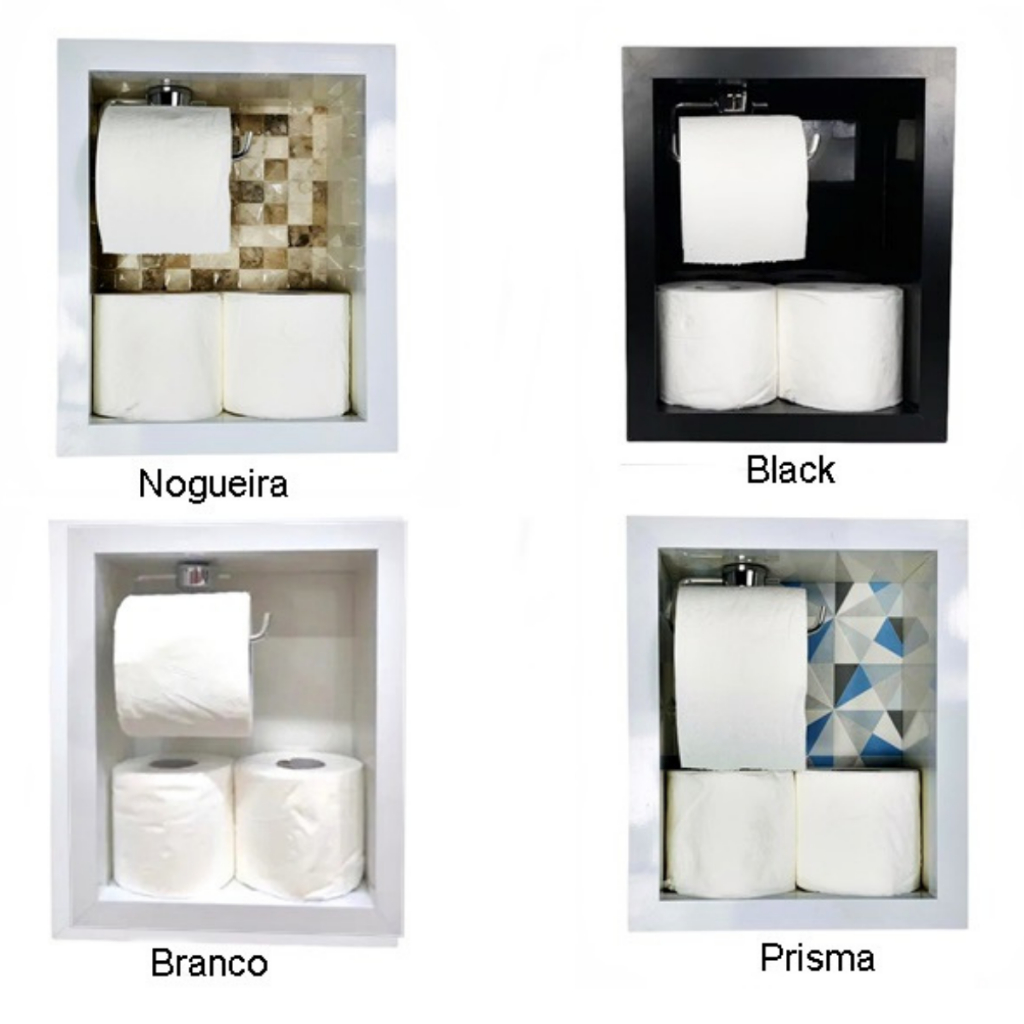 Suporte de Papel Higienico - Porta Papel Higienico - Papeleira de Banheiros Nicho