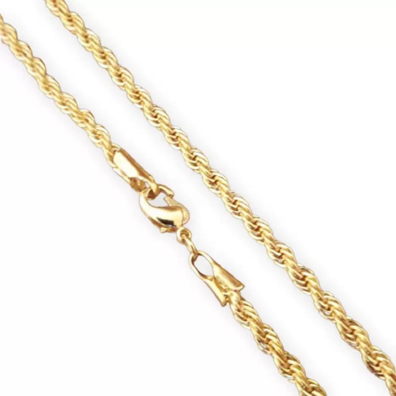 Corrente Feminina Cordão Trançado Cordão Baiano Choker 40cm Banhado a Ouro 18k + Garantia