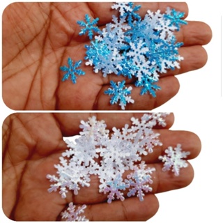 Aplique flocos de neve para artesanatos 50 branco 50 azul em Oferta na Shopee