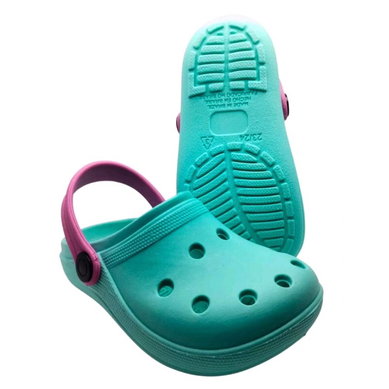 Babuche Infantil Feminino Papete Criança Menina Lazer Diversao Alegria Verde Água Pink