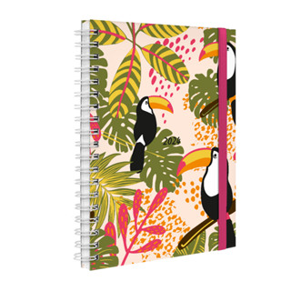 Agenda Plus 2024 Planner Semanal Tropical Tucano Rosa