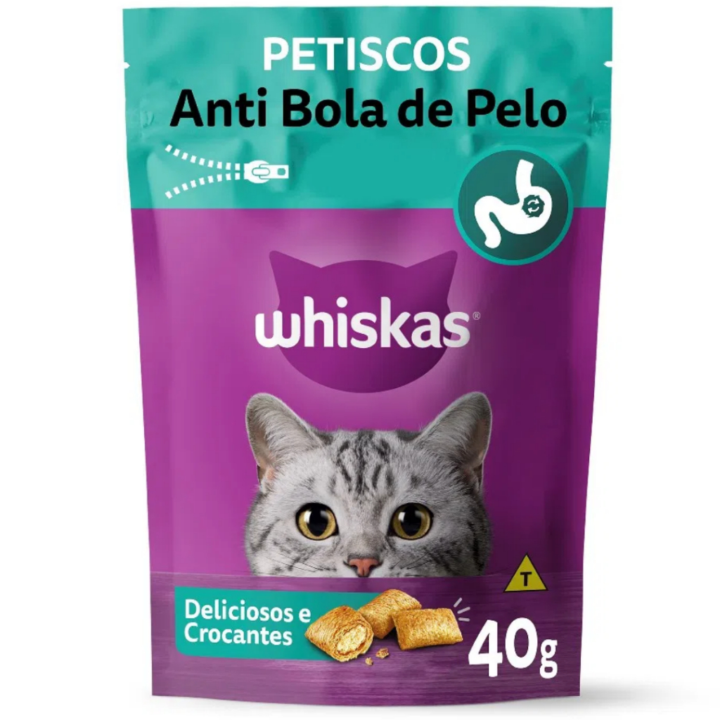 Petisco Anti Bola de Pelo Whiskas Para Gatos 40 g - Pets