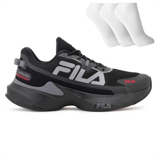 Tênis Fila Recovery Masculino + 3 Pares de Meias Original com Nota Fiscal e Garantia em Oferta na Shopee