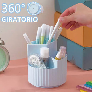 360° Porta Caneta Rotativo De Grande Capacidade Caixa De Armazenagem Material De Papelaria