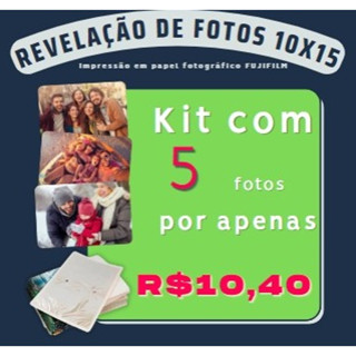 Revelação de 5 fotos 10x15 Envio rápido Impressão Revelar foto