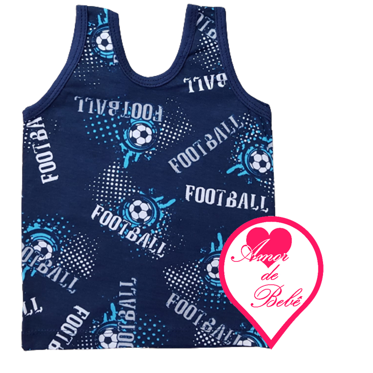 Regata Bebê Menino – Camiseta Estampada para Bebê 100% Algodão masculino – Tamanho P M G