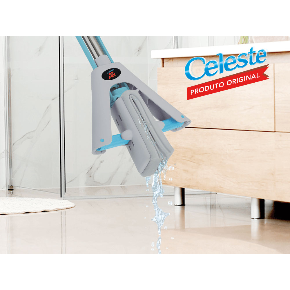 Mop Limpeza Geral Rodo de Limpeza Fácil Com Espuma Mágica Limpa Tudo Enxuga Esfregão Limpeza