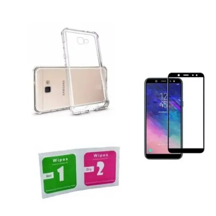 Kit Capa Anti Impacto Transparente + Película Comum J2 CORE J2 PRIME J3/J4/J5 J5 PRIME J6 J7 J7 PRIME J4 PLUS/J6PLUS/ S20 FE/S10 LITE/M32/M62)