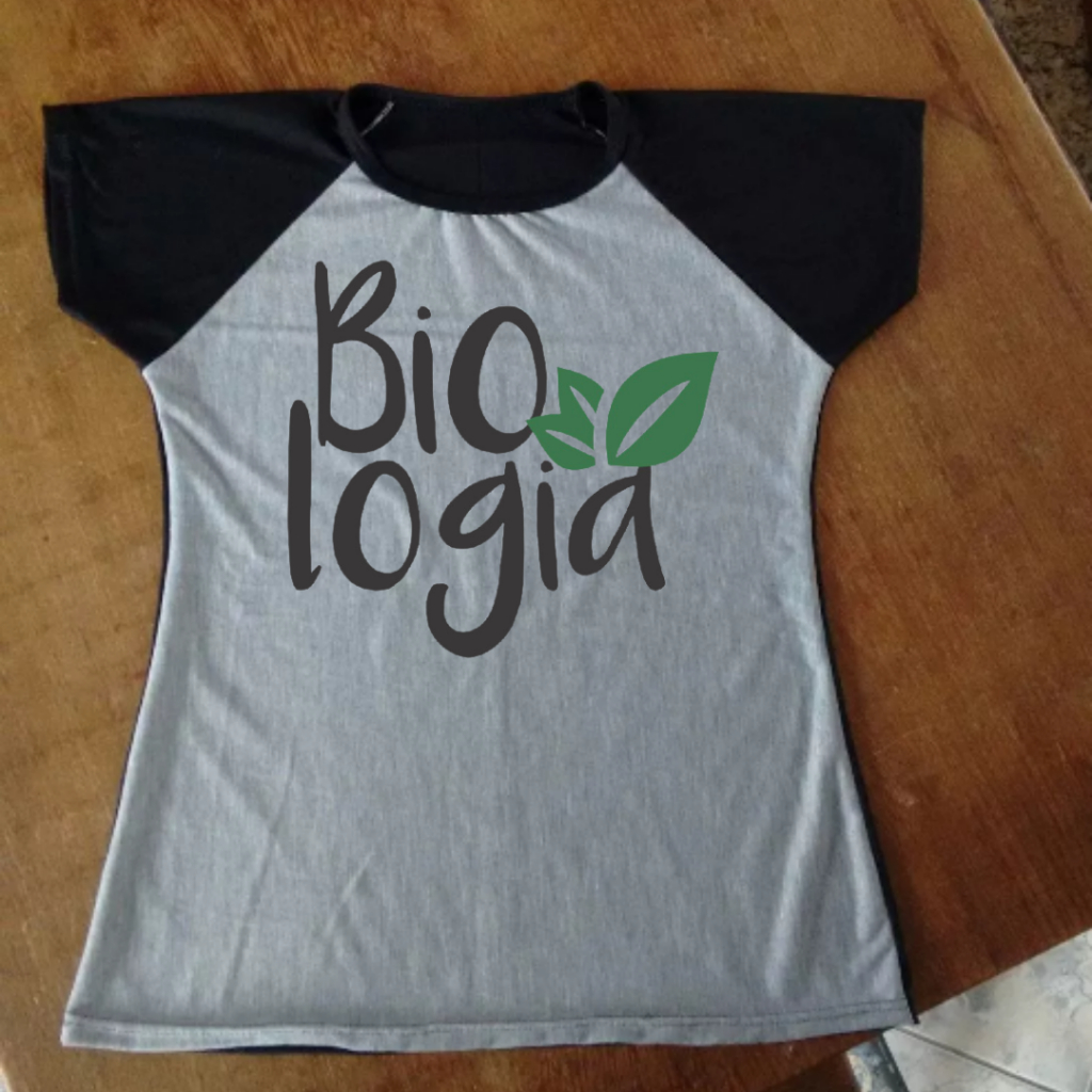 Camiseta de Biologia Folha - Raglan Feminina