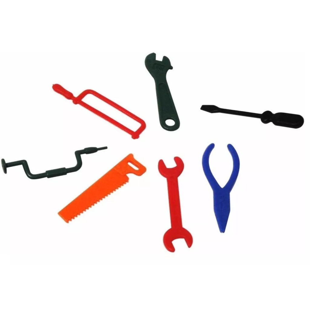 Brinquedo Mini Ferramentas Alicate Serrote Chave Kit 50 Peças