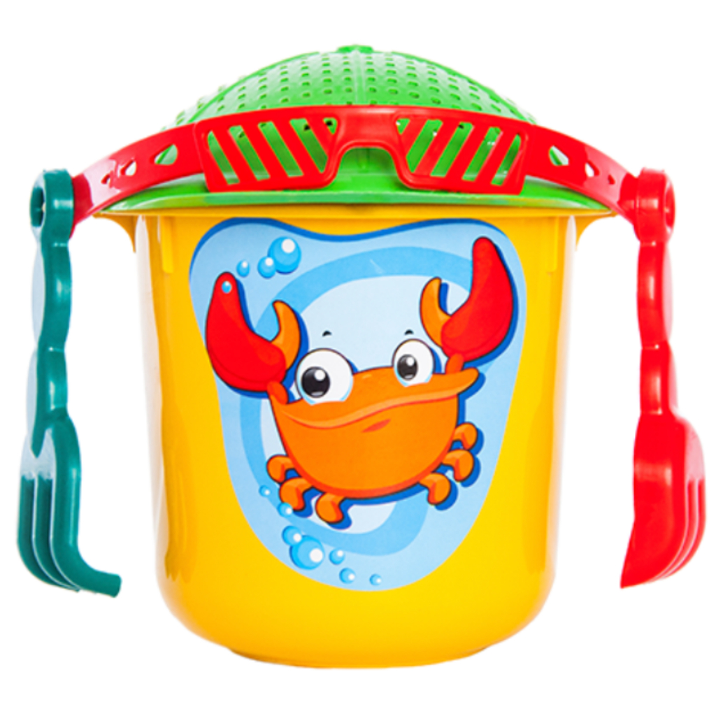 Kit Baldinho Pequeno Praia c/ 4 acessórios Caranguejo Para Diversão nos litorais e parques em Oferta na Shopee