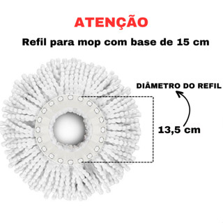 Refil Para Esfregão Mop Giratório De Microfibra Spin 360º - Clink