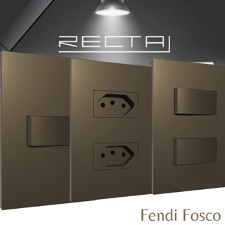 Cj Tomada 10A 20A Interruptor Simples Paralelo Conjunto 4x2 Blux Recta Fendi Fosco + Fácil Instalação Tomada Fendi Bege Caramelo