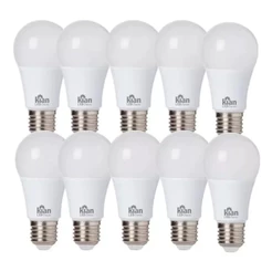 Kit 10 Unidades Lâmpada Led Bulbo Kian 12w Amarela 3000k Bivolt