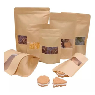 Saco Stand Up Pouch Kraft Com Visor 9x14 - Envio Rápido em Oferta na Shopee