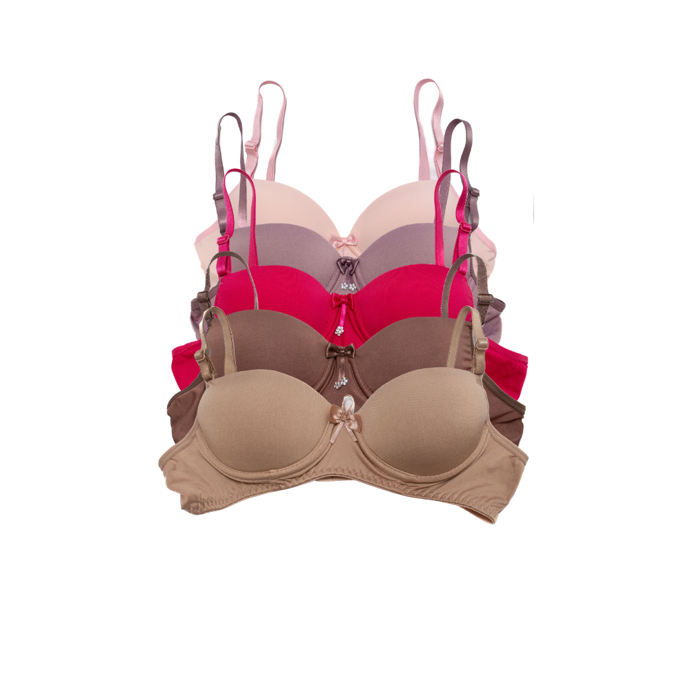 Kit 5 Sutiã Infantil Menina Moça De Bojo Juvenil Liso Microfibra