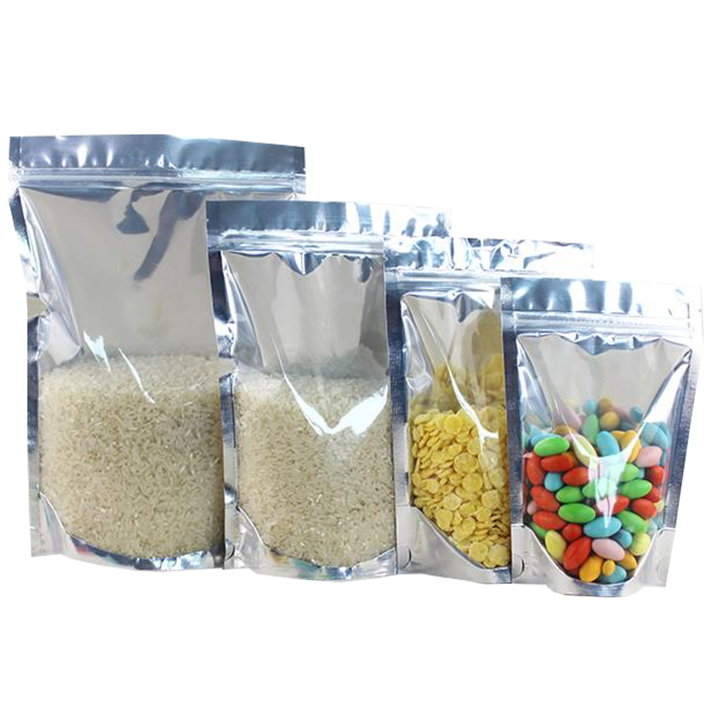 Saco Stand Up Pouch Metalizado Transparente Zip 10x15 - Envio Rápido