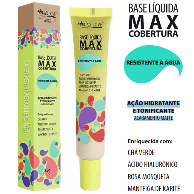 Base Alta Cobertura Acabamento Matte Ação Hidratante Max Love