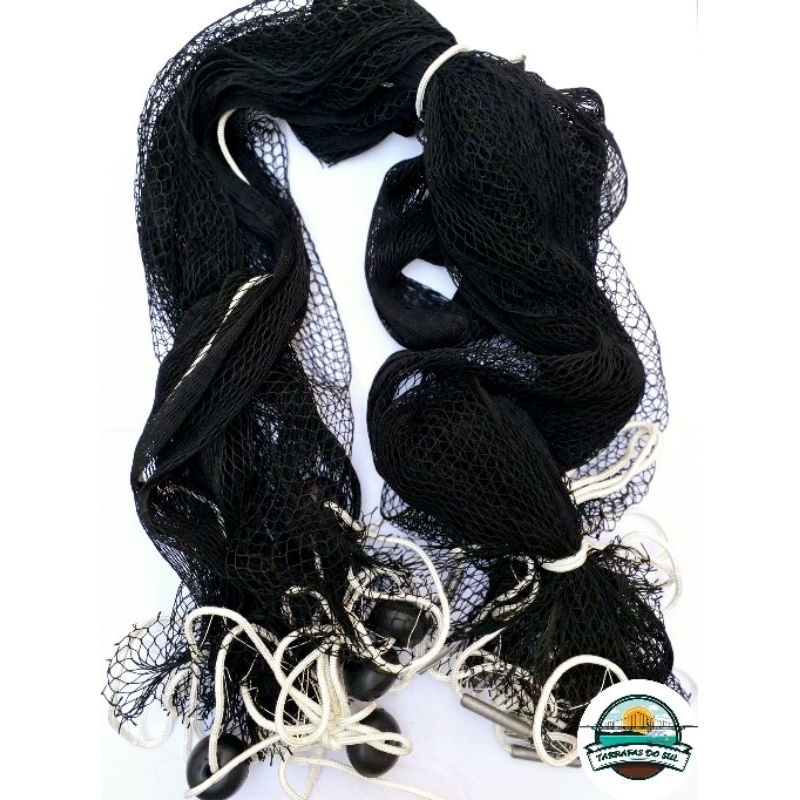 Rede De Pesca Arrastão C Funil Multifilamento Fio 210/24 15 Mts Malha 25mm(5cm)2 M De Altura
