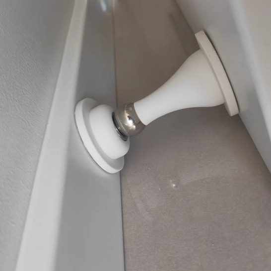 Prendedor De Porta Magnético Con Aço Inox Com Amortecedor cor branco — imagem 2 de 2