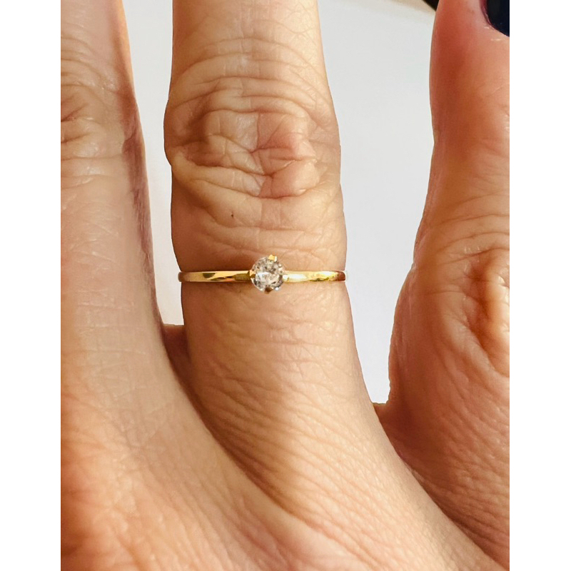 Anel solitário de ouro 18k de 3mm com 1 aro