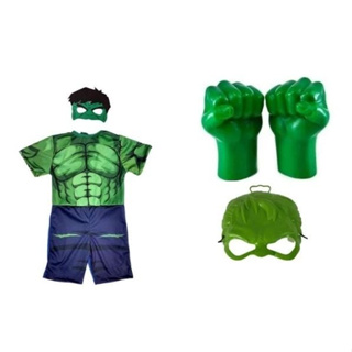 Kit Fantasia +2 Mascaras + Soco /punho - Hulk Infantil Herois em Oferta na Shopee
