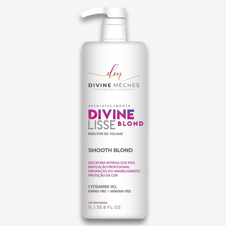 Redutor de Volume Capilar Divine Lisse Blond Divine Mèches 1 Litro Profissional Escova