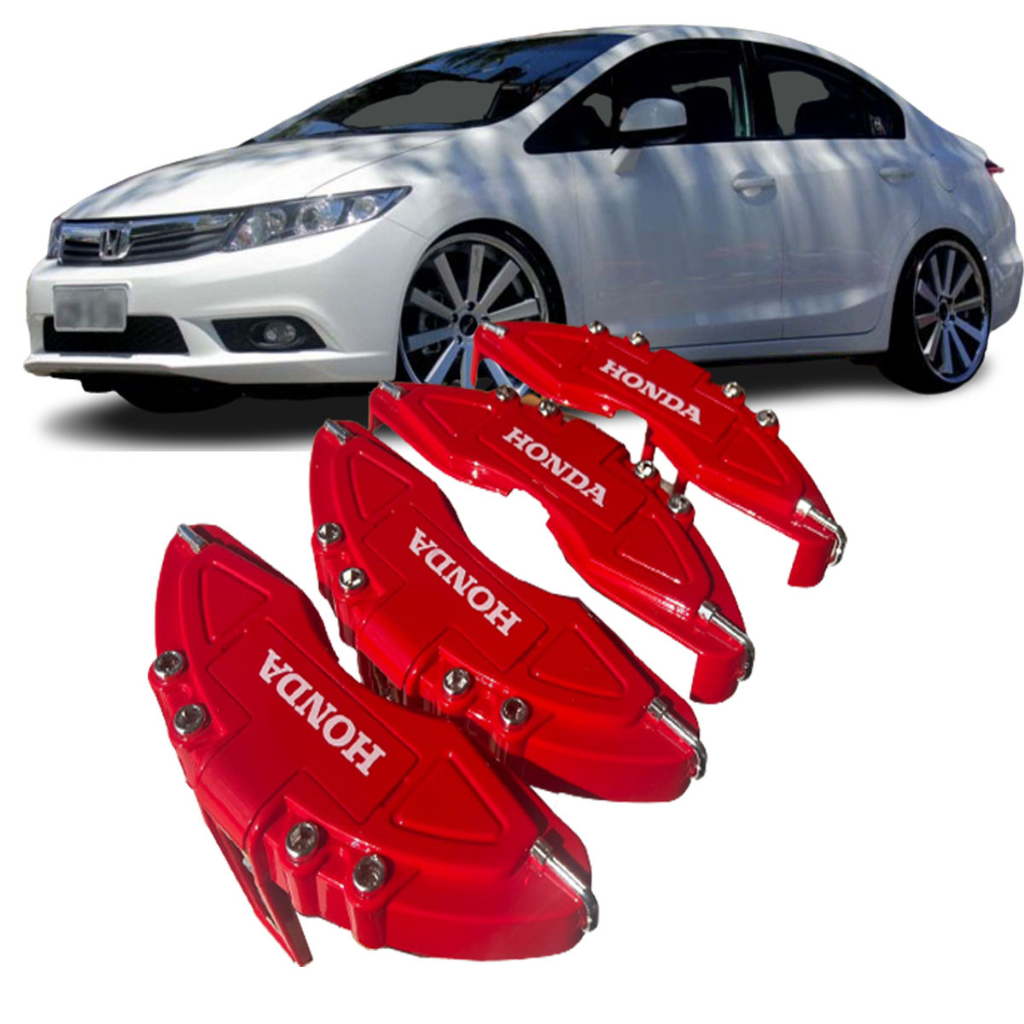 Capa De Pinça De Freio com Garras 4 Pç Compatível new Civic 2012 2013 2014 2015 2016 Top
