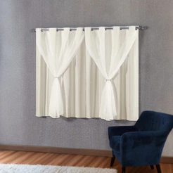 Cortina com Blecaute Blackout Voil Liso 1 Parte 1,40m x 1,80m Cortina Sofisticada para o Melhor Ambiente da sua Casa