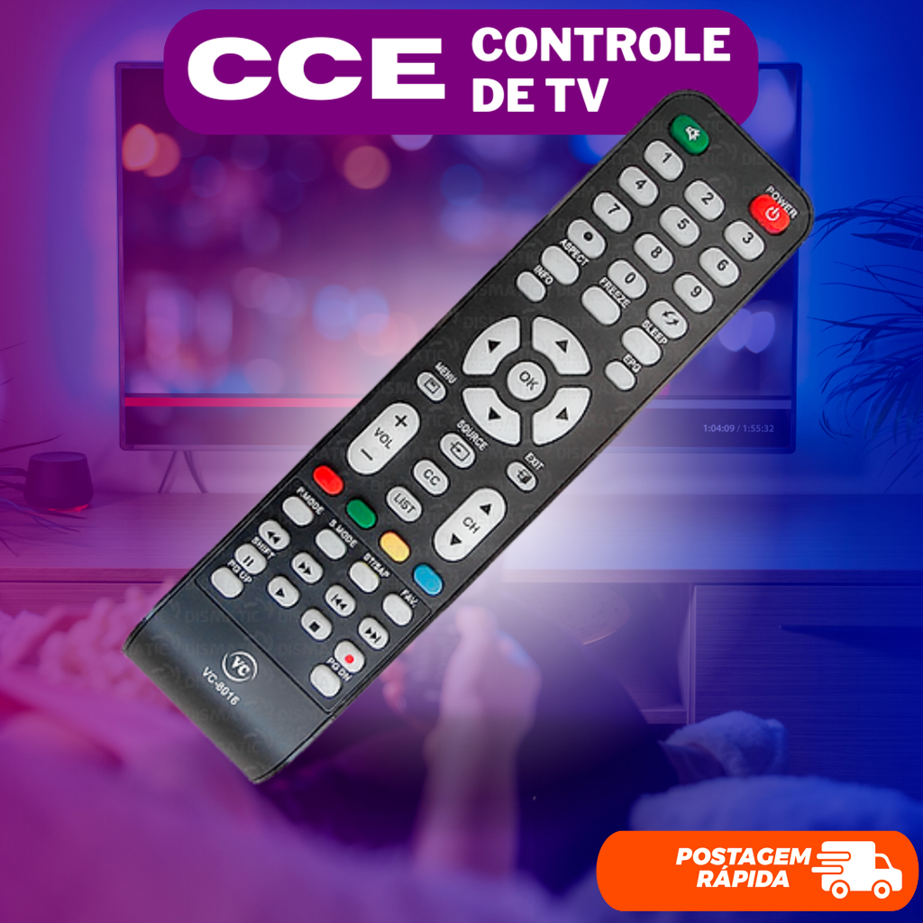 Controle Para Tv CCE Led D4201 D32 D37 D42 Rc512 Rc517 - 7974 Ln39g Ln32g Lt32g Lk42 Lh42