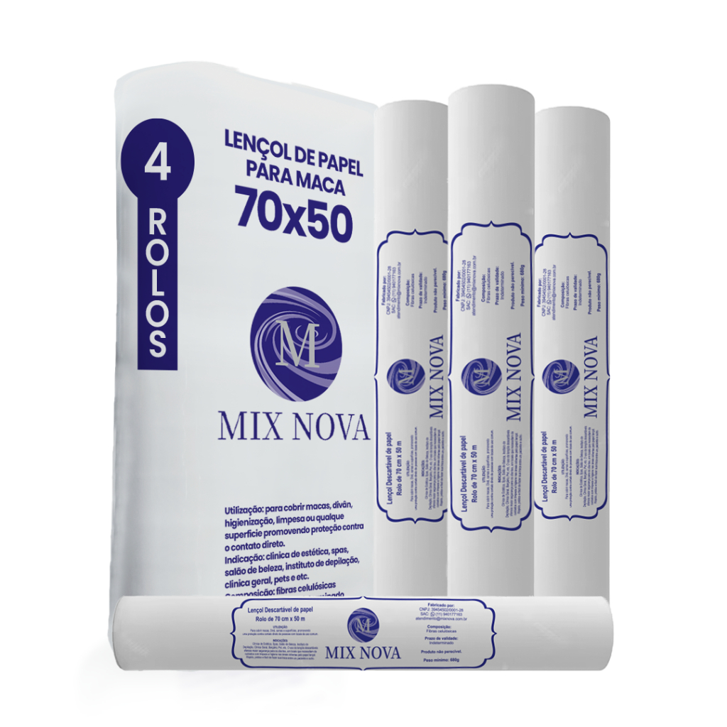 Lençol Descartavel Papel Hospitalar Maca 70x50 4 Rolos em Oferta na Shopee